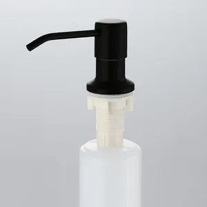 Dispensateur de savon liquide 10,14 oz / 300 ml 304 Pompe en acier inoxydable Évier de cuisine en argent Détergent noir
