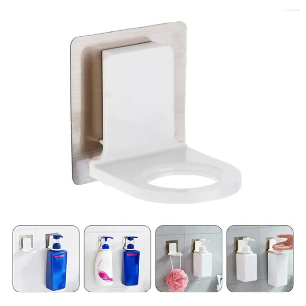 Dispensador de jabón líquido, 10 Uds., soporte para Gel de ducha, colgador sin perforaciones, estante de almacenamiento para baño, montaje en pared, gancho para botella, soporte montado en estante para bomba