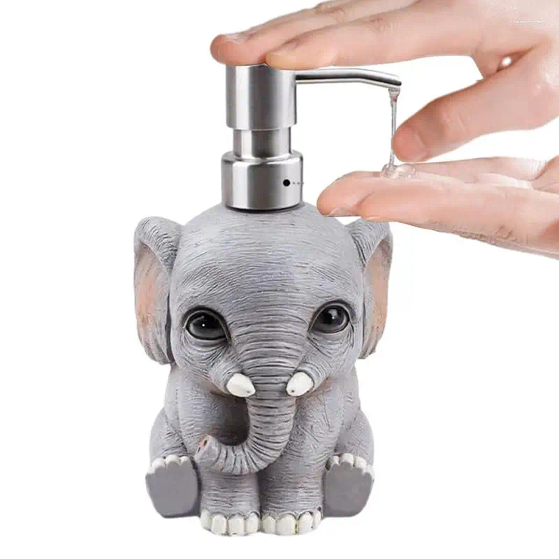 Flüssigseifenspender, 14 Unzen, handeinzigartig, niedlicher simulierter Elefant, kreative Spenderflasche für Badezimmer, Küche