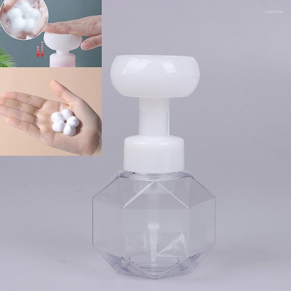 Dispensateur de savon liquide 1PC 300 ml Plastique en plastique Fleurie Forme moussante Pumpe de douche transparente bouteille vide
