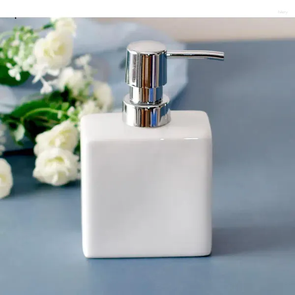 Dispensador de jabón líquido, 1 unidad, cerámica, portátil, botella de mano para baño, contenedor, botellas desinfectantes, accesorios de baño
