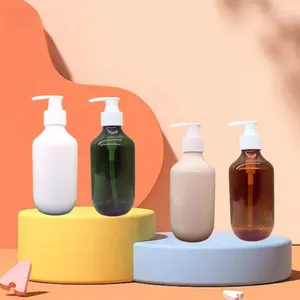 Vloeibare zeepdispenser 1 stc plastic fles 300 ml shampoo ronde schouder tawny transparant body washolion schuim