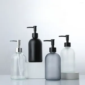 Dispensateur de savon liquide 1PC Type push 410 ml Sous-fond El et BB Sans désinfectant en verre Bouteille de glaçage Glat à la maison Gel de douche vide
