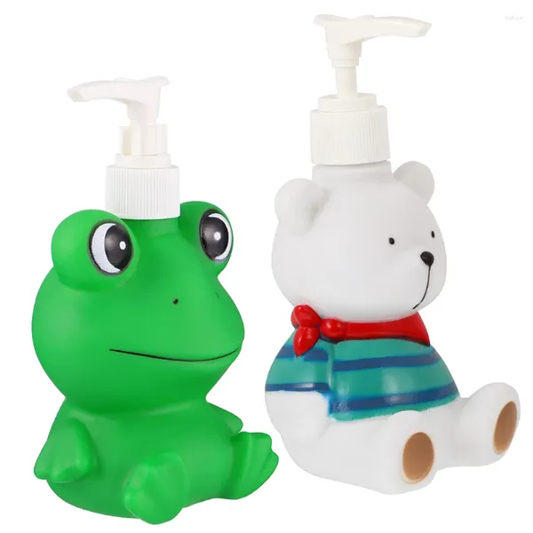 Dispensateur de savon liquide 2 pcs Appuyez sur la bouteille de bouteille Boutelles de lotion Type de matériau Pompe Cartoon Holder Body Wash Sub Child