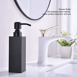 Dispensateur de savon liquide 200 ml Pompe carrée 304 Bouteille de douche en acier inoxydable Boîte de rangement à main