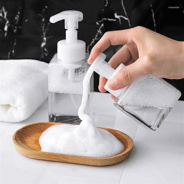 Dispensador de jabón líquido, botella con bomba de espuma transparente, dispensadores de Mousses espumosos, viaje en casa, cuadrado, brillante para la salud, 250ml/400ml