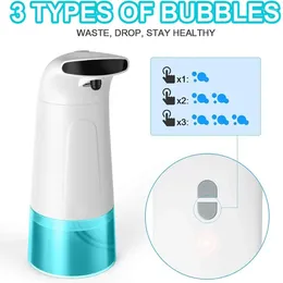 Dispensateur de savon liquide 250 ml Infrarouge automatique Auto Electric 3 Types de bulles moussant réglable pour la salle de bain El