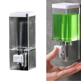 Vloeibare zeepdispenser 250ml Handmatig transparant Wandmontage voor badkamer Sanitizer Shampoo Douchegel Containerfles