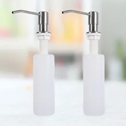 Vloeibare zeepdispenser 2 stuks 300 ml wastafelfles wasmiddelpomp reiniger essentie wastafelvoorziening voor Kithcen badkamer (wit)