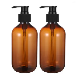 Dispensateur de savon liquide 2pcs 500 ml Bouteilles de shampooing vides Opaque Pump Pump Bottle Lotion Container Hand (brun clair) Céramique