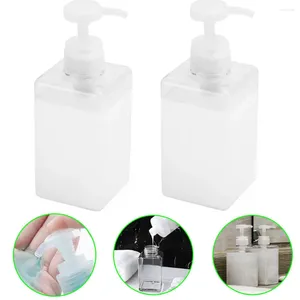 Dispensateur de savon liquide 2pcs Distors transparents en plastique 450 ml bouteilles de pompe transparente rechargeable