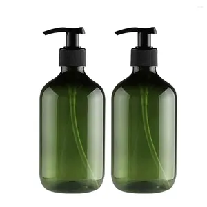 Dispensateur de savon liquide 2pcs bouteilles en plastique transparent pour animaux de compagnie avec capuchons à vis noirs recyclables 300 ml