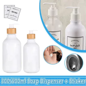 Vloeibare zeepdispenser 2 stks wit 300/500 ml gerecht en handfles lotion containerrichtbare potten voor badkameraccessoire