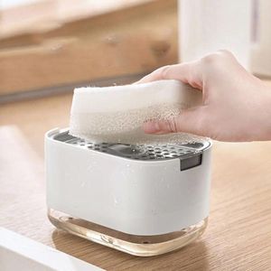 Dispensateur de savon liquide 3 en 1 cuisine outils de distribution portables Boutelles de pompe en mousse Stand