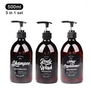 Vloeibare zeepdispenser 3 in 1 set badkamer 500 ml shampoo body washaar conditioner fles plastic opslagpomp Sub