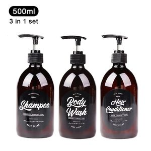 Dispensateur de savon liquide 3 en 1 salle de bain 500 ml shampooing body lavage de coiffeur bouteille de bouteille en plastique de stockage en plastique Pompe sous 221123