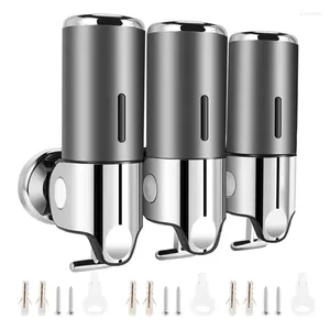 Vloeibare zeepdispenser 3-pack Push-type handmachine 500 ml voor badkamer en keuken shampoo boor gratis met lijm grijs