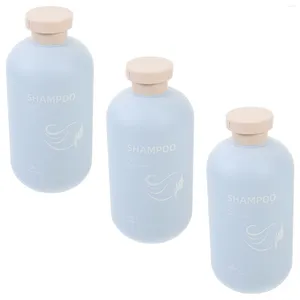 Distributeur de savon liquide 3 pièces, bouteilles de Lotion en plastique pour salle de bain, couvercles de shampoing rechargeables à presser de voyage