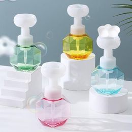 Distributeur de savon liquide de 300Ml, bouteille Portable en forme de fleur, pompe à mousse, Gel douche, désinfectant pour les mains, accessoires de salle de bains