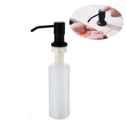Liquid Soap Dispenser 300 ml aanrecht Hand Hand Plastic fles onder geborstelde nikkelkop voor badkamer en keukenzwart