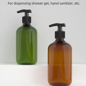 Liquid Soap Dispenser 300 ml Pet Pet Bottle Brown Badkamer Douchegel Navulbare shampoo Conditioner Lotion Press