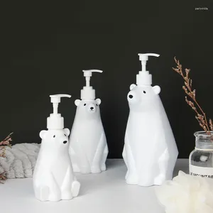 Distributeur de savon liquide de 300ML, bouteille d'émulsion ours polaire, jolie bouteille de désinfectant pour les mains, sous-bouteille décorative pour salle de bains