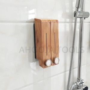 Dispensateur de savon liquide 305 ml double manuel mural accessoires de salle de bain accessoires de douche détergent en plastique bouteille de cuisine