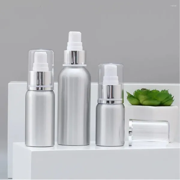 Dispensador de jabón líquido 30ml 50ml 100ml 250ml Dispensadores de manos Botellas de aluminio Contenedor Recargable Champú Gel de ducha