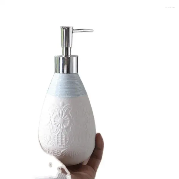 Dispensador de jabón líquido, botella de champú de cerámica con diseño creativo, multifunción, portátil, suministros de accesorios de baño, 320ml