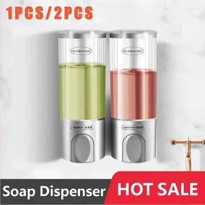 Vloeibare zeepdispenser 350 ml hand shampoo wandmontage douche dispensers containers voor badkamer wasruimte zilver/wit/zwart/goud