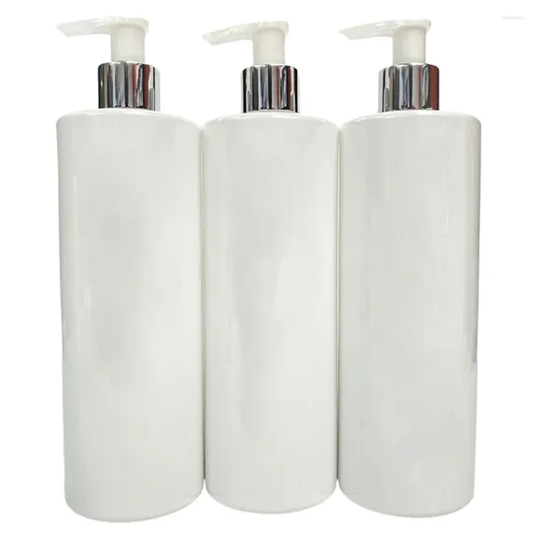 Dispensateur de savon liquide 3PCS 500 ml de bambou Pump salle de bain Pet Plew Bottle Lotion Rechargeable Gel de douche Récipient givré