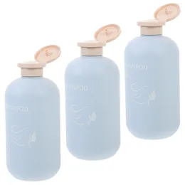 Dispensador de jabón líquido, 3 uds., botellas vacías de champú, loción rellenable de plástico
