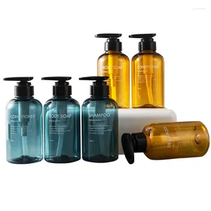 Distributeur de savon liquide 3 pièces/ensemble bouteilles de shampoing de salle de bain, grande capacité, Type presse, Lotion pour le corps, ensemble vide 300ML/500ML