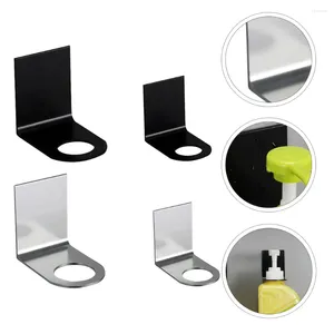 Dispensateur de savon liquide 4 pcs étagère de rangement de rangement de bouteille sans punch prend en charge l'espace de salle de bain récipient à main en aluminium