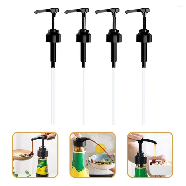 Dispensador de jabón líquido 4 PCS Salsa de soja Presiona Presiona Bomba Cabeza de jarabe Bombas Botellas de plástico Líquidos de aceite Pressing