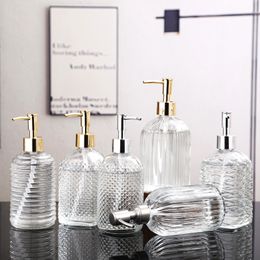 Vloeibare zeepdispenser 400 ml vintage glas handmatige druk dispensers grote capaciteit niet-slip opslagfles accessoires voor thuis badkamer 221124