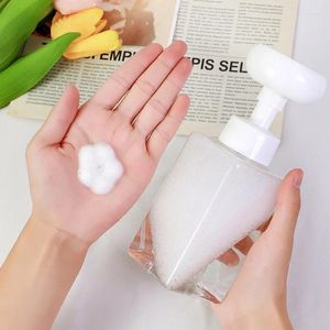Dispensateur de savon liquide 450 ml de fleur en forme de mousse de salle de bain désinfectant à la main la bouteille de pompe rechargeable pour les enfants fabriquant un récipient
