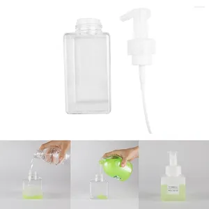 Dispensateur de savon liquide 450 ml de bouteille en mousse carrée Conteneur divisé petit volume portable adapté à voyager à moussage rapide