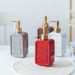Vloeibare zeepdispenser 470 ml vloeibare zeep dispenser keramische shampoo hand sanering pomp fles keuken badkamer accessoires buiten reisfles 230820