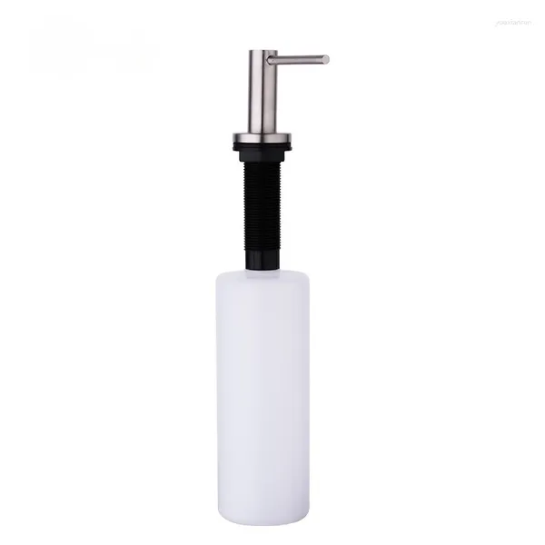 Dispensador de jabón líquido, 500ml, detergente para fregadero de mano montado en cubierta, botella ABS de acero inoxidable 304, accesorios de cocina Y35001