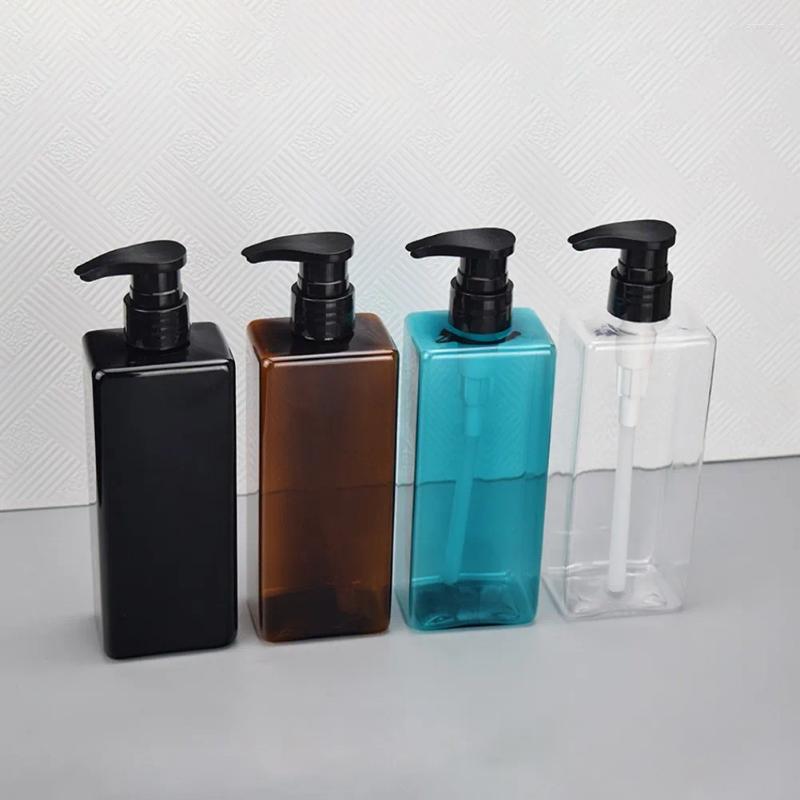 Liquid Soap Dispenser 500ml Square Bottle For Bathroom Refillable Empty Shampoo Conditioner Container