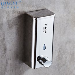Dispensador de jabón líquido 500ml Dispensador de jabón de acero inoxidable montado en la pared baño el champú loción líquido mano 220827