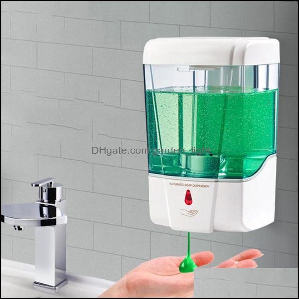 Dispensador de jabón líquido 700Ml Matic Sensor inteligente sin contacto Batería Baño Desinfectante de manos Entrega directa Accesorios de baño para el jardín del hogar Dh1Om