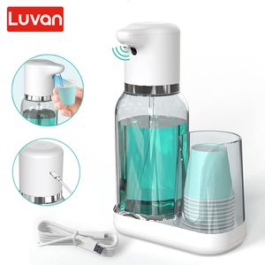 Distributeur de savon liquide 750ML Distributeur automatique de rince-bouche à charge USB avec tasses Bouteille de rangement pour rince-bouche Accessoires de salle de bain Récipient de savon liquide 230820