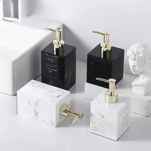 Accessoires voor vloeibare zeepdispensers Shampoo Draagbare fles Creatieve vierkante harsdosering Gemarmerde huislotion Reisbadkamer