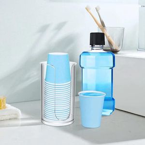 Dispensateur de savon liquide porte-tasse en acrylique pour la salle de bain pour le papier de rince-bouche en papier jetable tasses de chambre d'amis comptoir