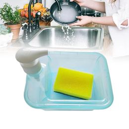 Distributeur de savon liquide et porte-épurateur 1000ml, rectangulaire polyvalent pratique