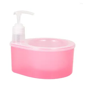 Liquid Soap Dispenser en Scrubber Holder Multifunctionele vaatwascontainer 1000 ml Handmatige gootsteen Dish Washing for Cafe
