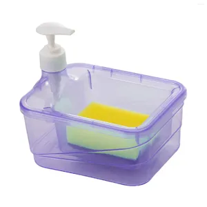 Distributeur de savon liquide et porte-éponge de 1000ml, récipient Compact pour la vaisselle, Gadgets 2 en 1, bouteille à pompe pour salle de bain, café