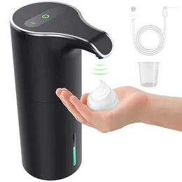 Distributeur de savon liquide automatique en mousse noire, rechargeable, sans contact, pour salle de bain